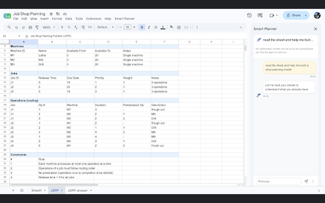 Smart Planner 嵌入 Google Sheets 规划工作簿的侧边栏